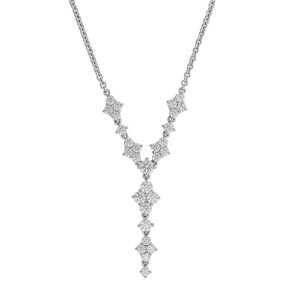 Sterling Silver Cubic Zirconia CZ "Y" necklace - Picture 1 of 5